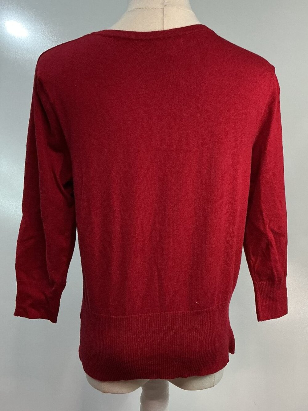 APT. 9 Red Sequin Embellished Button Front Cardigan Sweater Size M - Picture 7 of 13